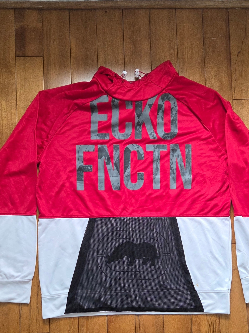 ECKO function Red Whiteperformancev Graphic Hoodie Size 2XL